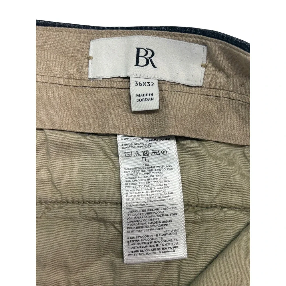 Banana Republic 36x32 Charcoal Pants Chino Italian Stretch Cotton Micro Check